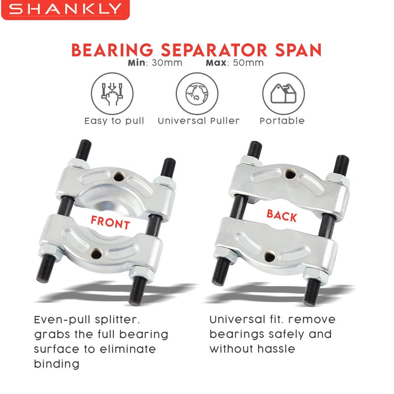 Shankly Bearing Separator or Gear Puller, Universal Bearing Puller Tool or Pullers for Mechanics Heavy-Duty Pilot Bearing Removal Tool Medium Bearing Puller Splitter (30-50mm) - Image 2